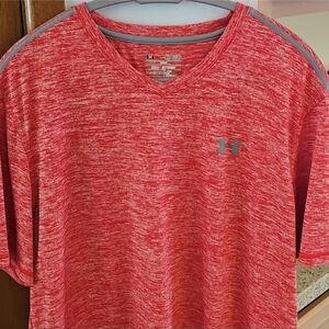 Under Armour Red Short Sleeve Tee Athletic Performance